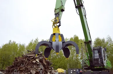 Greifer Anzeigen Sennebogen mit Greifer